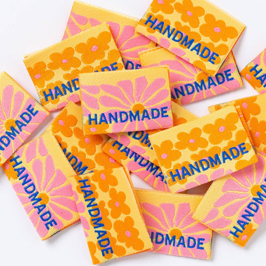 HANDMADE FLOWER POWER Sewing Labels Tags