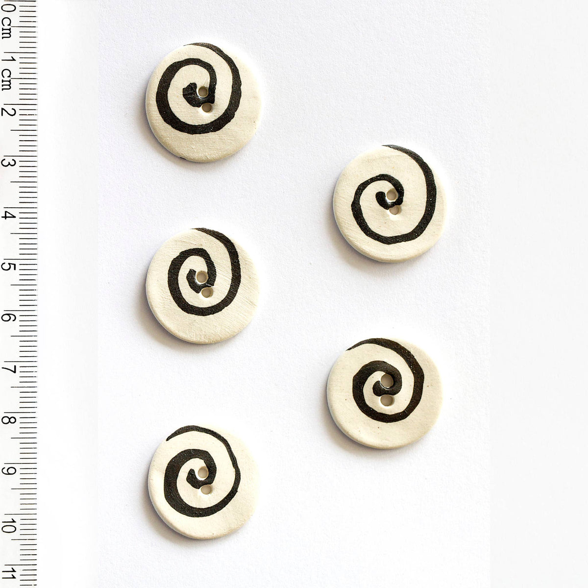 Black and White Spiral Pattern Sewing Buttons