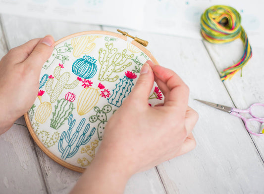 Cactus Handmade Embroidery Kit Hoop Art