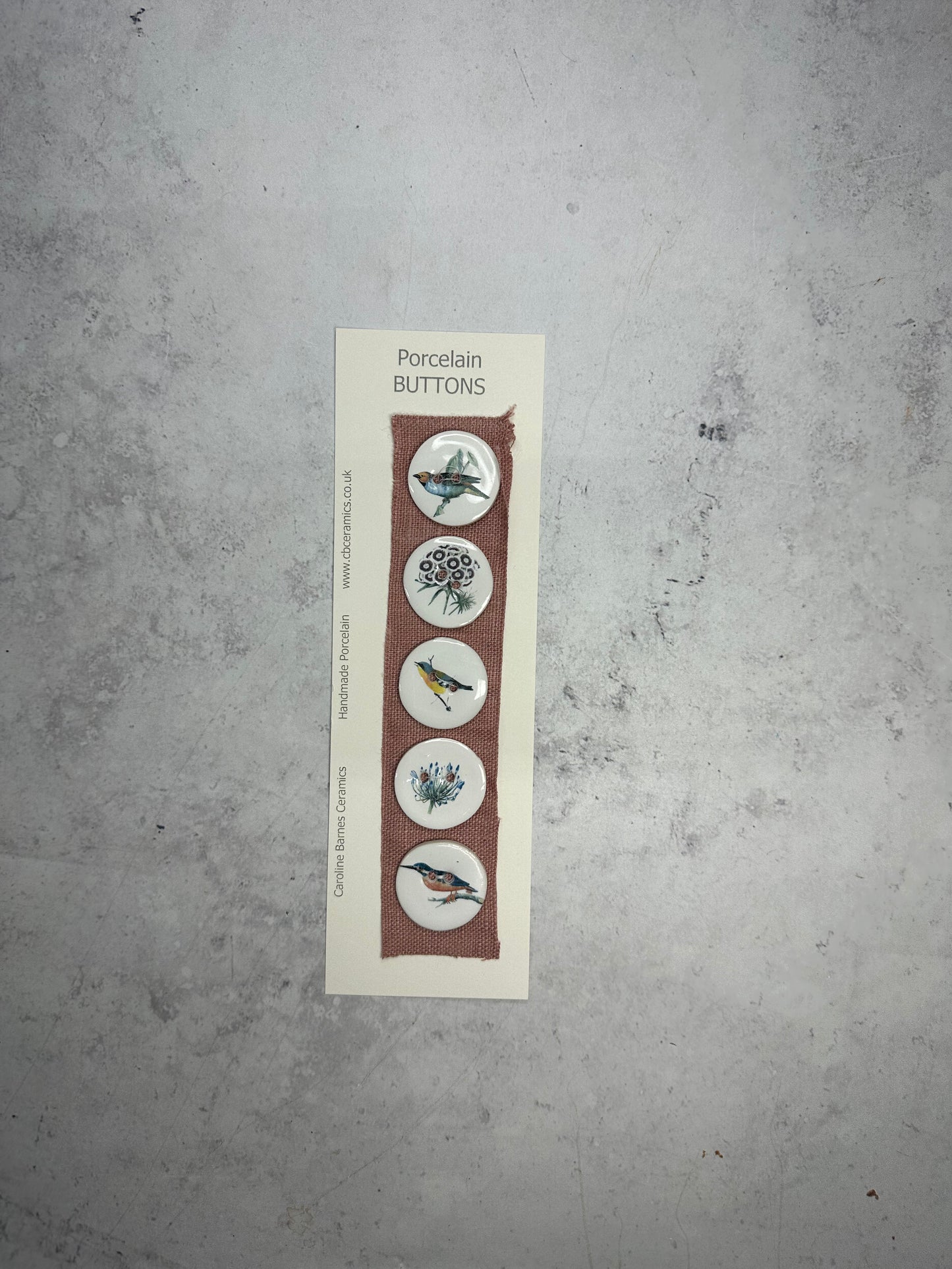 Birds/Seedheads Porcelain Buttons