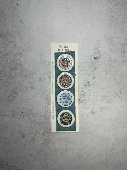 Cotton Spool Porcelain Buttons