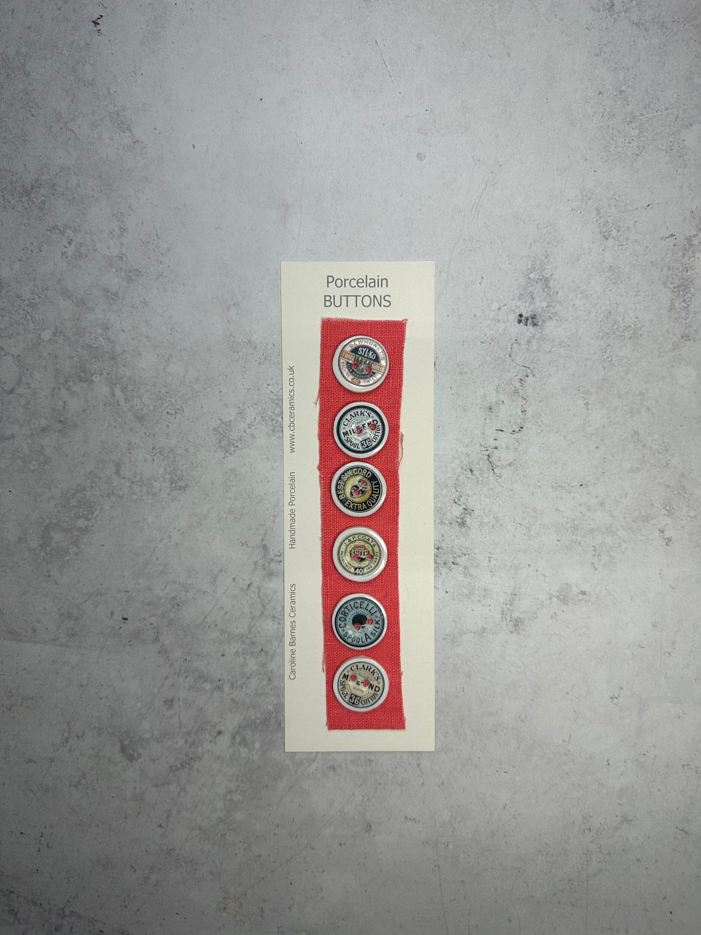 Cotton Spool Porcelain Buttons