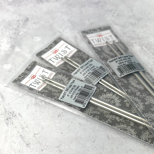 Three sets of interchangeable Needles next to each other.