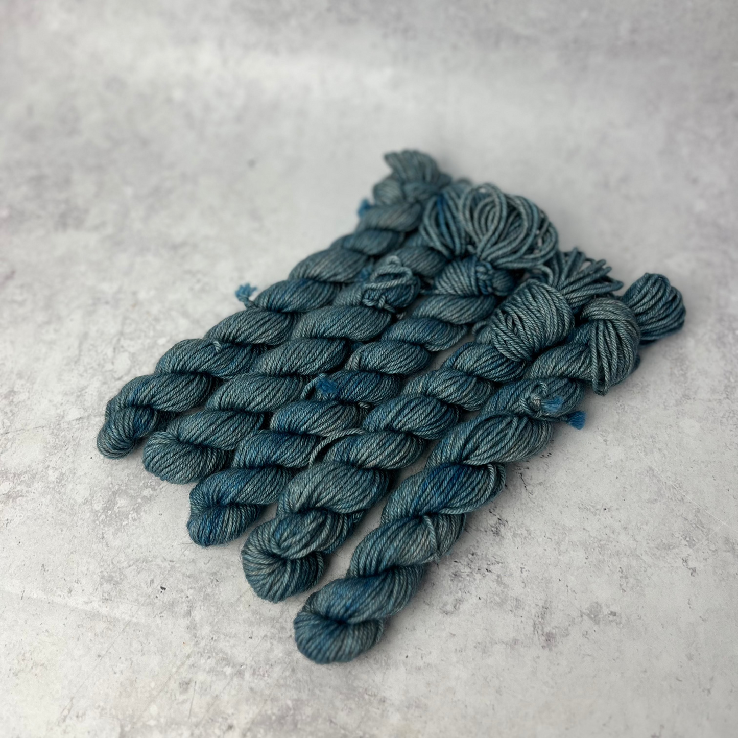 Sky Blue Yak DK mini skein shown against a neutral background.