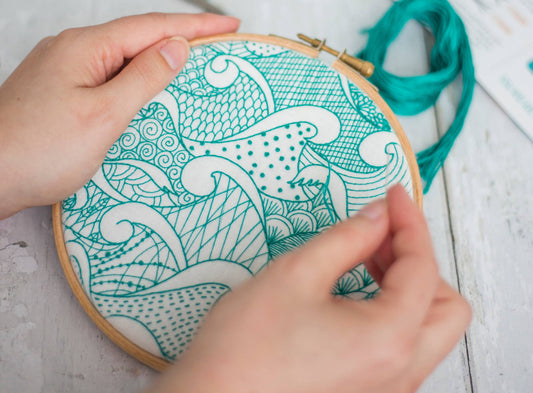 Stormy Seas Handmade Embroidery Kit Hoop Art