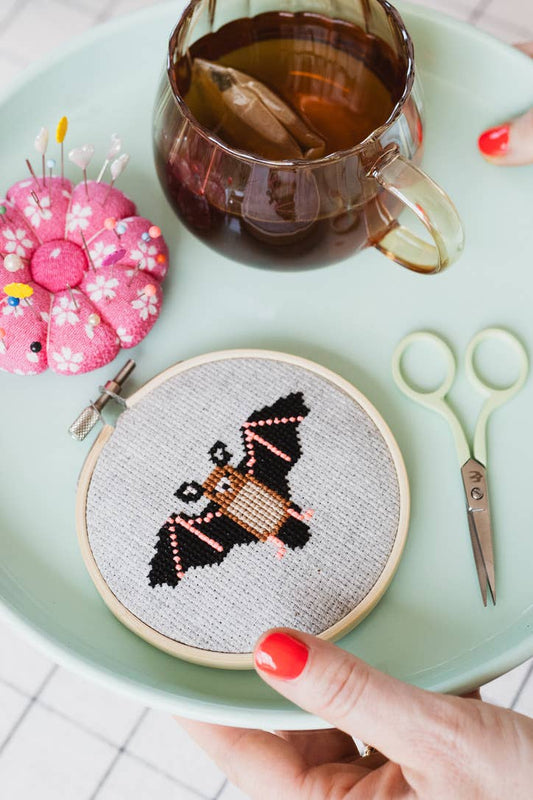 Bat Cross Stitch Kit for Beginners