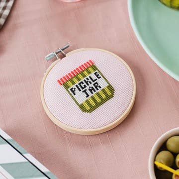 Pickle Jar Cross Stitch Kit