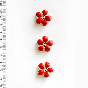 Red Flower Buttons