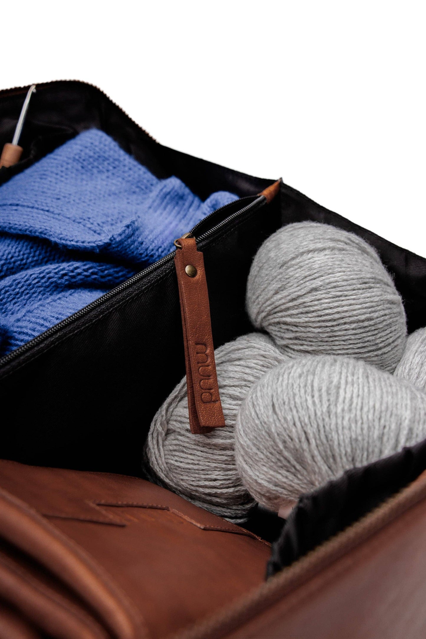 Cleo midi Project Bag: Rich Brown