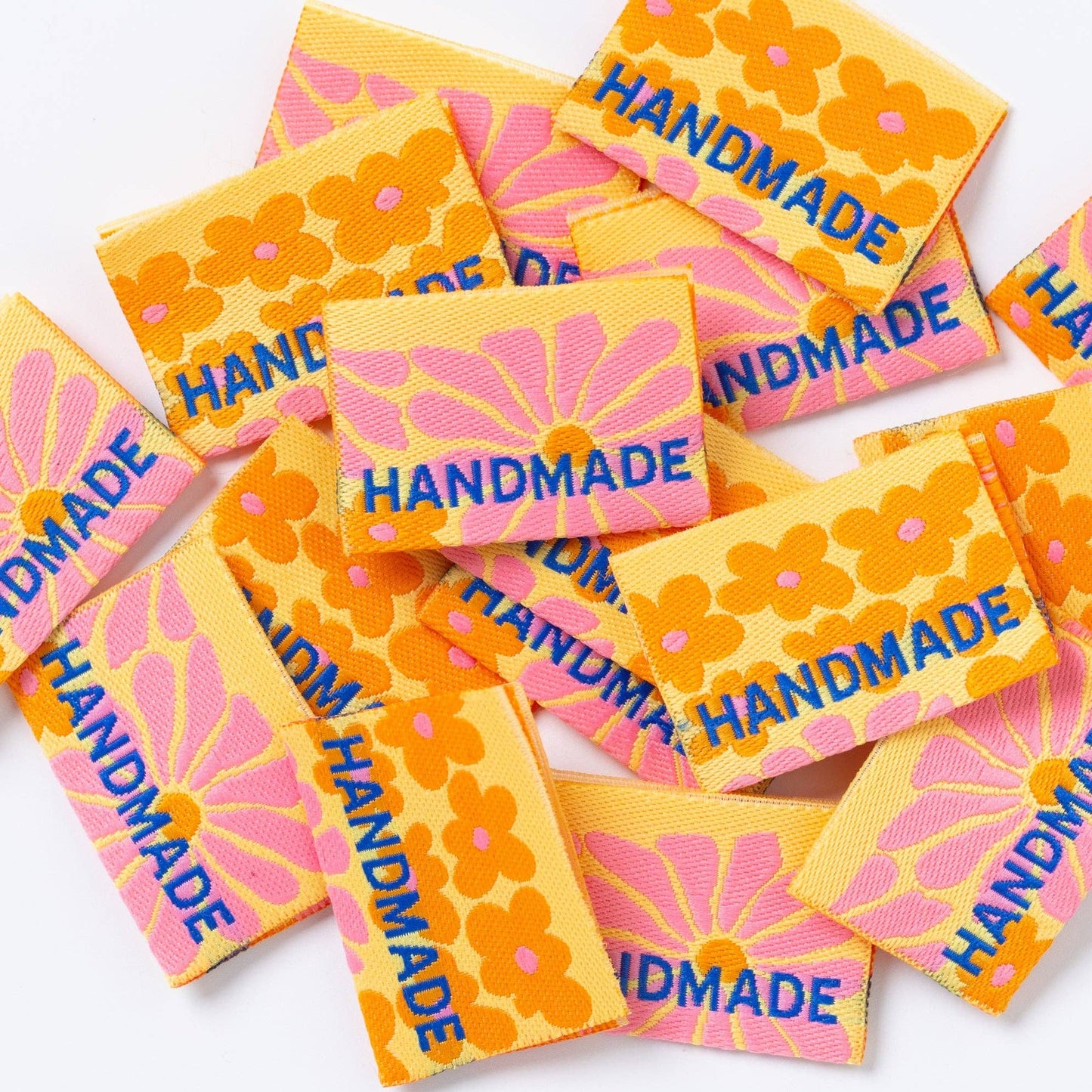HANDMADE FLOWER POWER Sewing Labels Tags