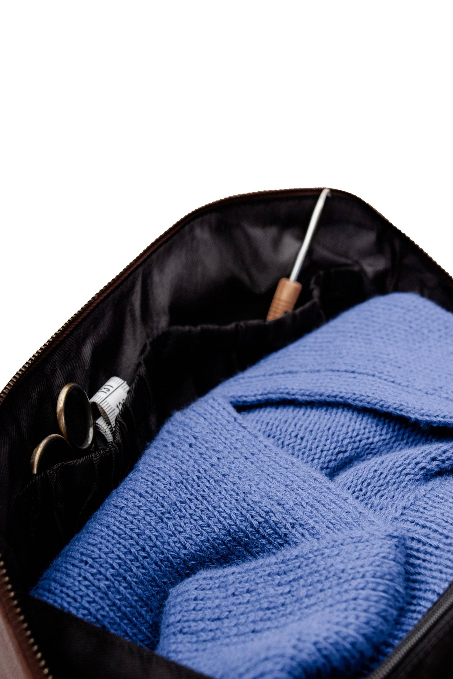 Cleo midi Project Bag: Rich Brown