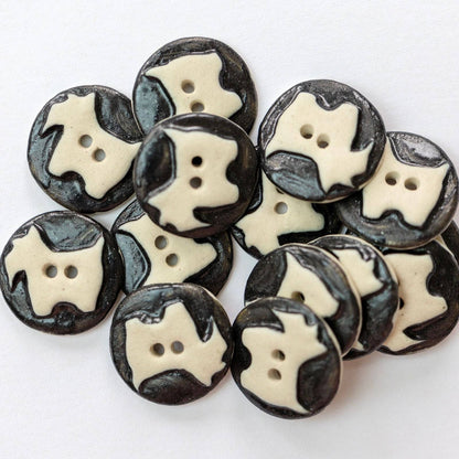 White Round Scotty Dog Buttons
