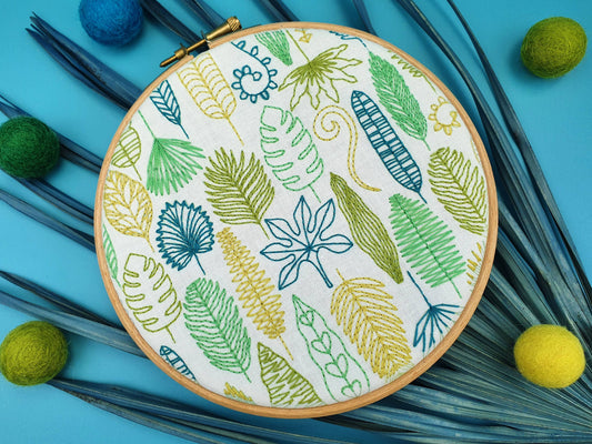 Loadsa Leaves Handmade Embroidery Kit Hoop Art