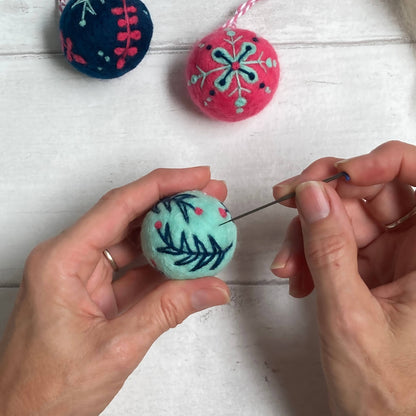 Christmas Baubles Needle Felting Kit