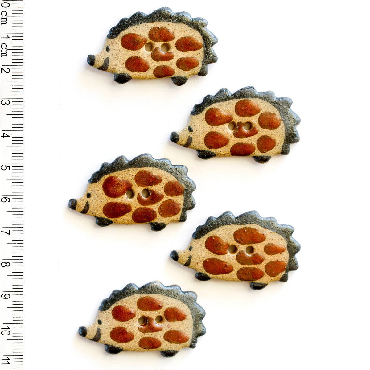 Brown Hedgehog Buttons