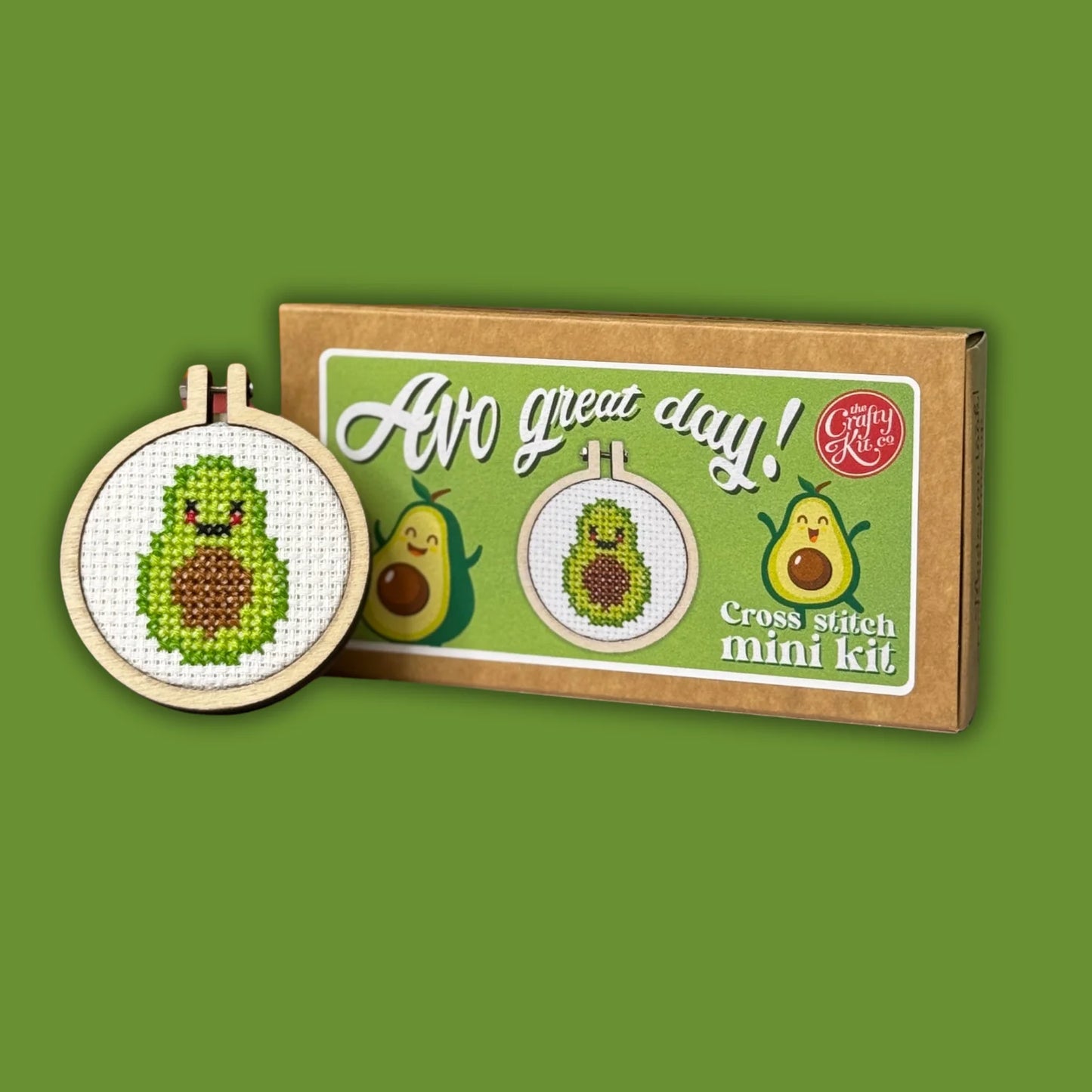 Matchbox Mini Cross Stitch Kit: Avo Great Day!
