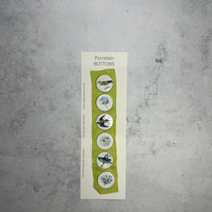 Birds/Seedheads Porcelain Buttons