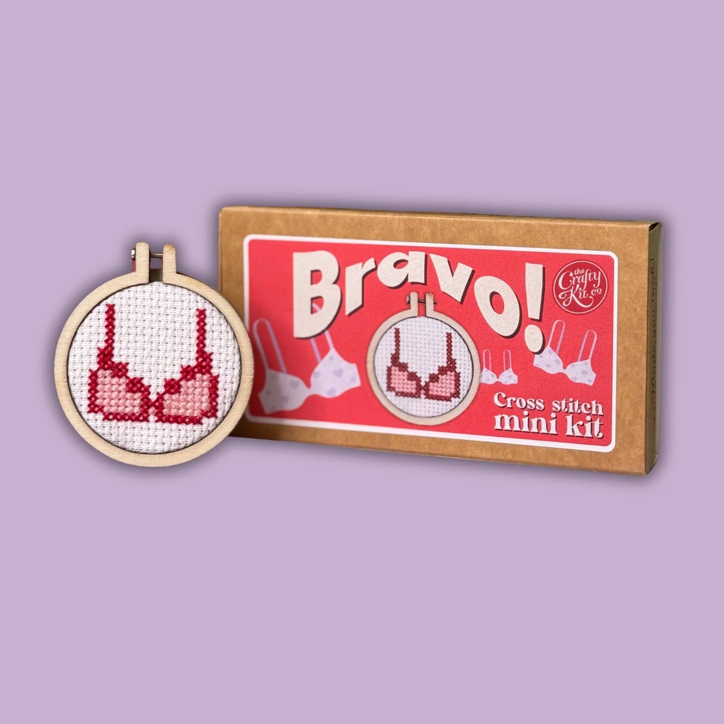 Matchbox Mini Cross Stitch Kit: Bravo!