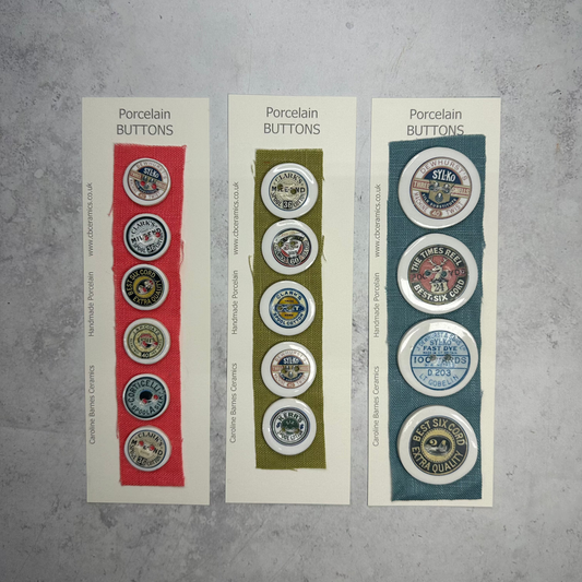 Cotton Spool Porcelain Buttons