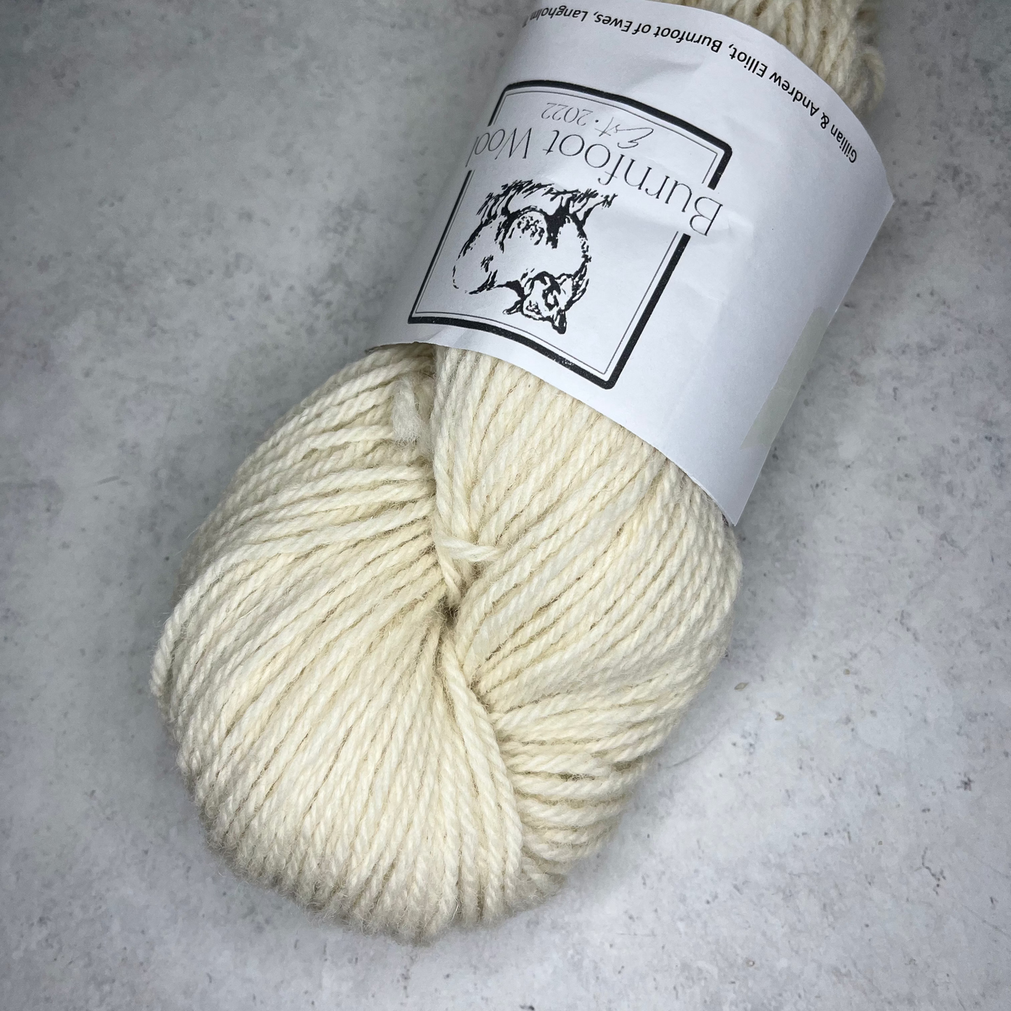 Burnfoot Wool: White Aran 100g