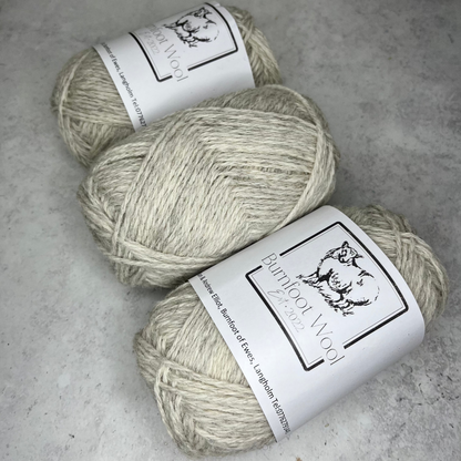 Burnfoot Wool: Naturally  Blended Light Grey DK