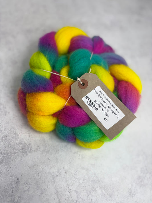 Hand dyed Shetland Fibre Braids