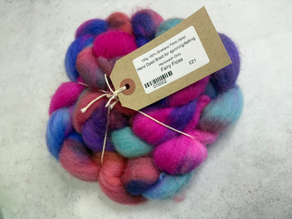 Hand dyed Shetland Fibre Braids