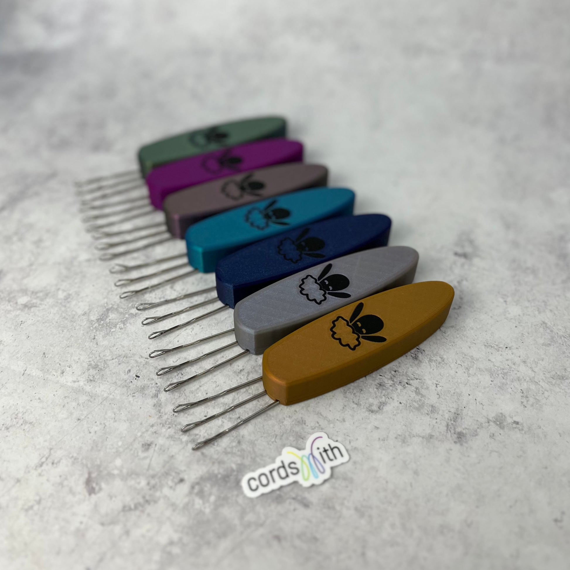 A Row of Cordsmith Original Tools, showing all the colours available.