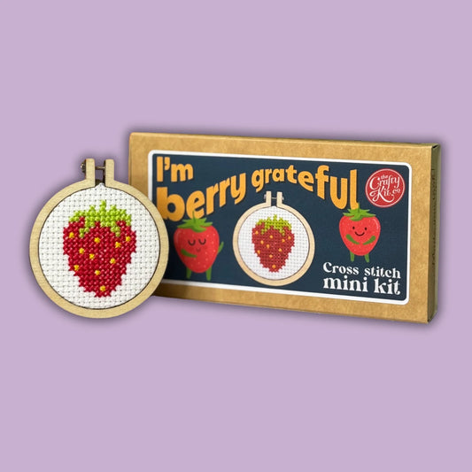 Matchbox Mini Cross Stitch Kit: I'm Berry Grateful!