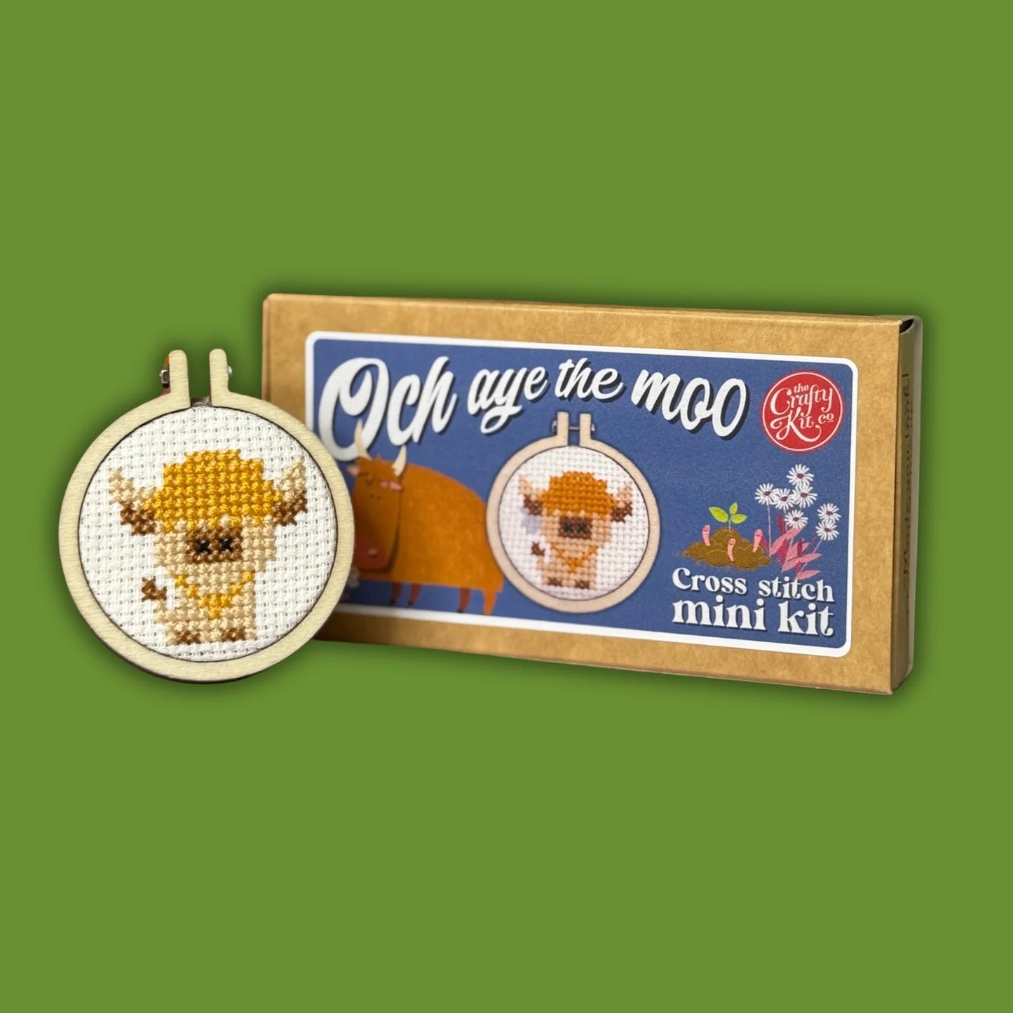 Matchbox Mini Cross Stitch Kit: Och Aye the Moo!