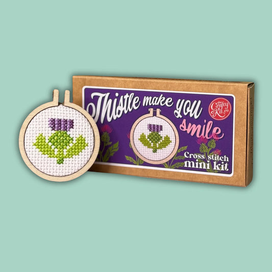 Matchbox Mini Cross Stitch Kit: Thistle Make You Smile