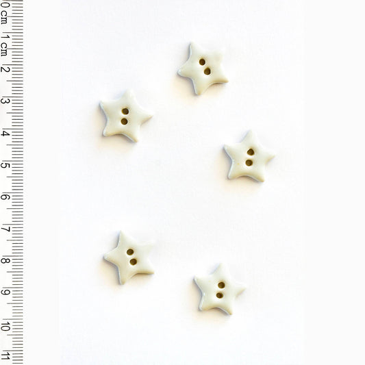 Handmade White Star Sewing Buttons
