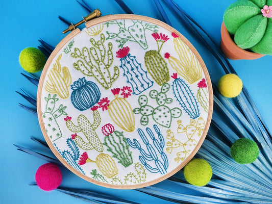 Cactus Handmade Embroidery Kit Hoop Art