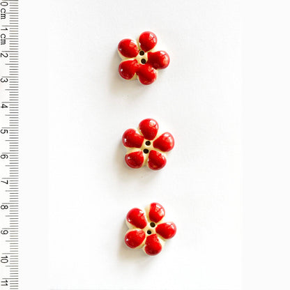 Red Flower Buttons